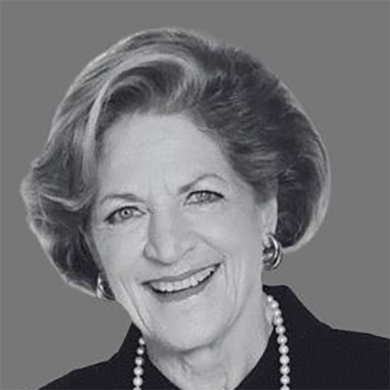 A black and white headshot of SSE's Founder, Susan S. Elliott.