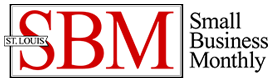 Brand logo for St. Louis Small Business Monthly, with SBM in red text.